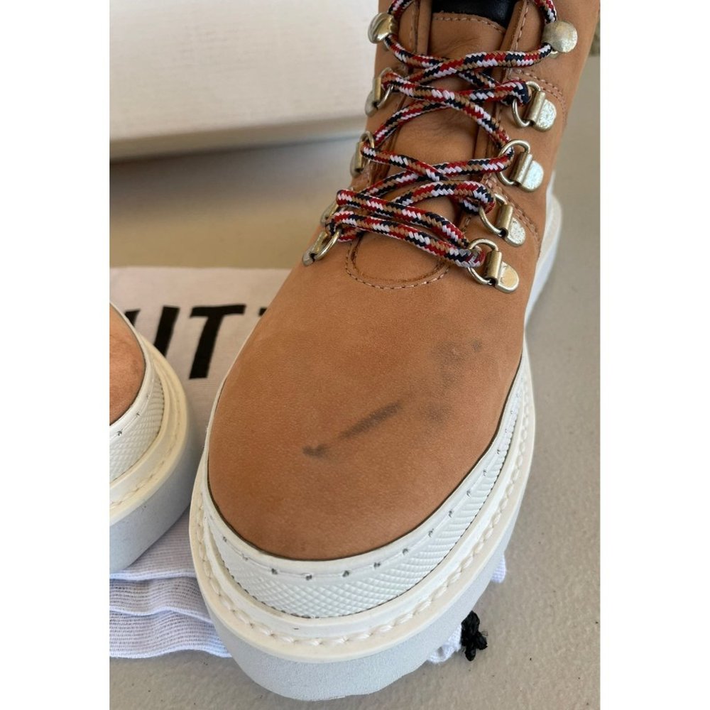 Nib Schutz Marlua Platform Lace Up Honey Beige Bo… - image 4